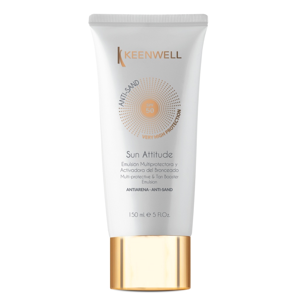 KEENWELL SUN ATTITUDE ANTI-SAND PROTECTIVE TANNING EMULSION FOR THE BODY SPF50, 150 ML