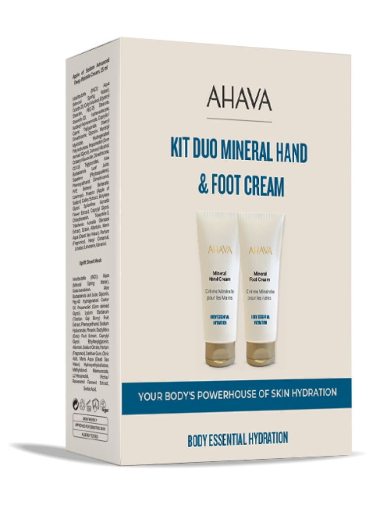 AHAVA SET: MINERAL HAND CREAM AND FOOT CREAM (2 × 100 ML)